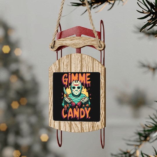 Halloween Gimme Candy Spooky Season Sled Ornaments