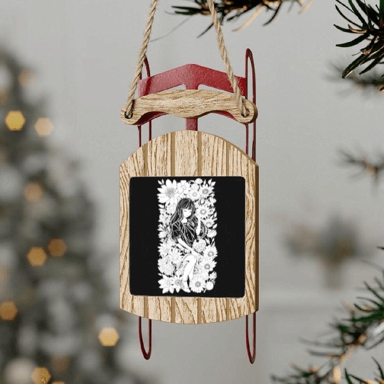 Flower Girl White for Black - DIGITAL Sled Ornaments