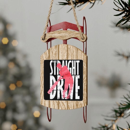 Straight Drive Cricket Sled Ornaments