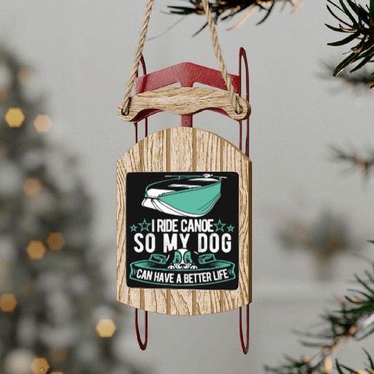 Canoe Canoeing Canoeist Dog Sled Ornaments