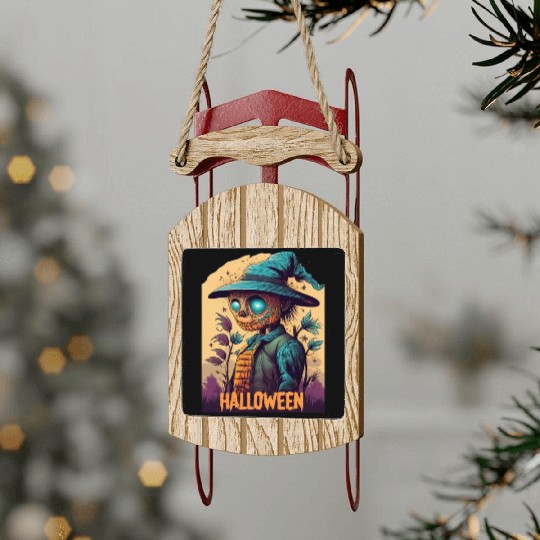 Scarecrow Sled Ornaments
