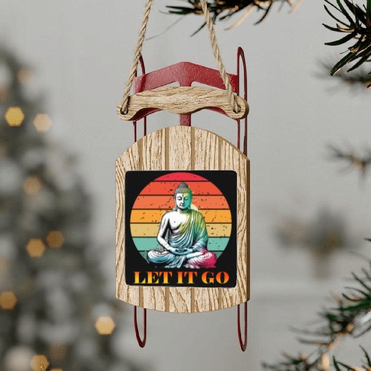Let It Go, Yoga Buddhism Retro Sled Ornaments
