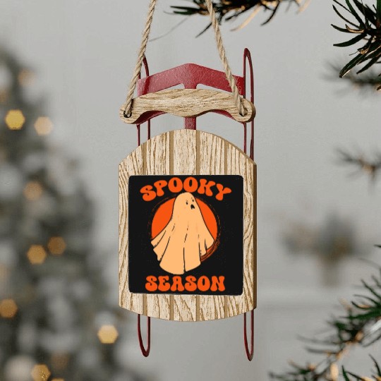Retro VIntage Halloween Costume Spooky Season Men Sled Ornaments