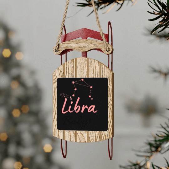 Libra Baby Astrology Cute Sled Ornaments