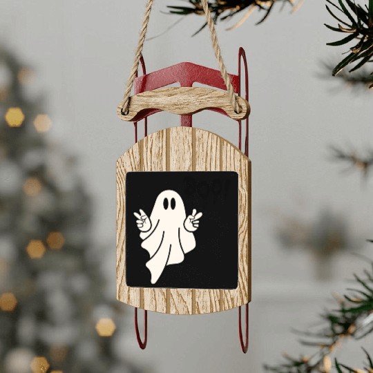 Halloween Boo #4 Sled Ornaments