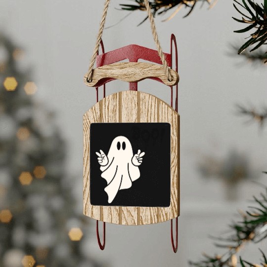 Halloween Boo #4 Sled Ornaments