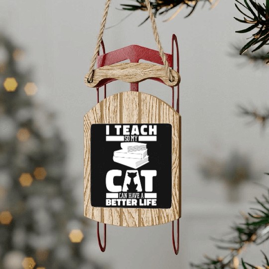 Teacher Teaching Sled Ornaments