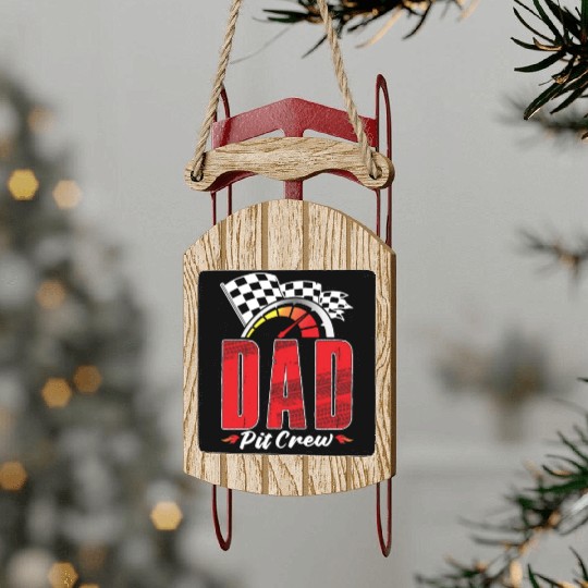 Dad Pit Crew Sled Ornaments