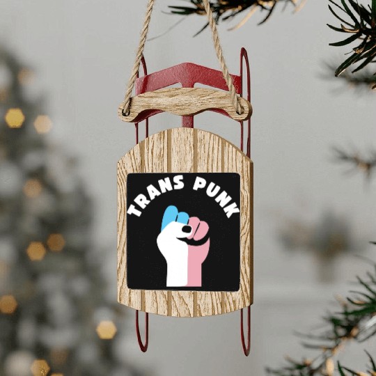 Trans Punk Transgender Pride Sled Ornaments