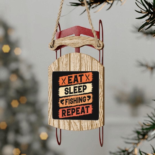 Eat Sleep Fishing Repeat | Angler motif | Fishing Sled Ornaments