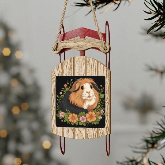 Guinea Pig Sled Ornaments