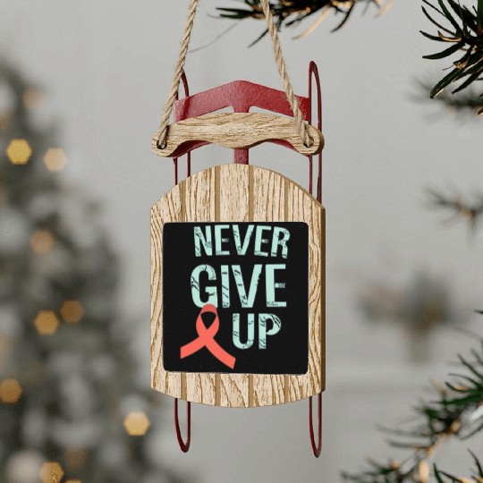 Never Give Up HIV Awareness - Inspiring Resilience Sled Ornaments