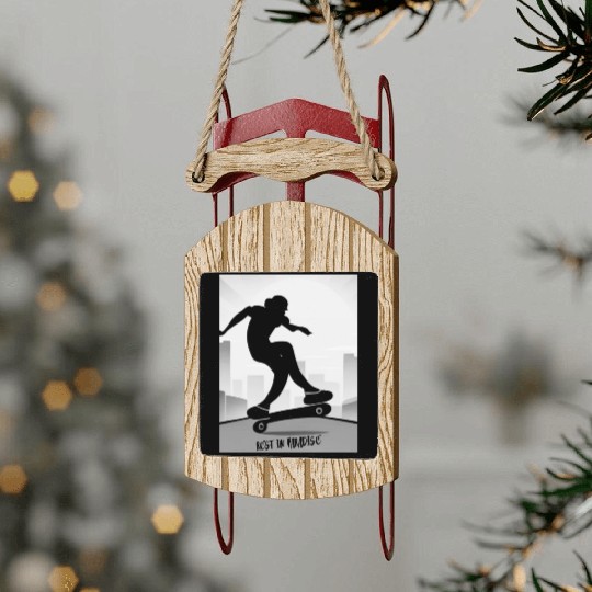 Skateboarder - Rest In Paradise Sled Ornaments