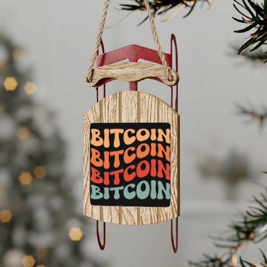 Vintage Bitcoin Design Sled Ornaments