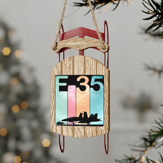 F35 Vintage Air Force Fighter Jets Sled Ornaments