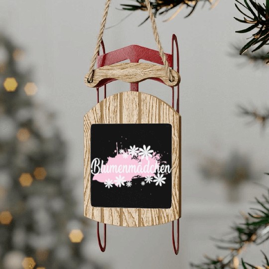 Flower Girl with pink Color Blob Sled Ornaments