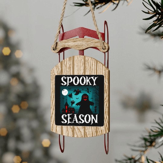 Spooky Season Sled Ornaments