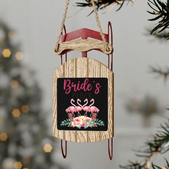 Brides Flock Flamingo Tribe Bachelorette Party Sled Ornaments