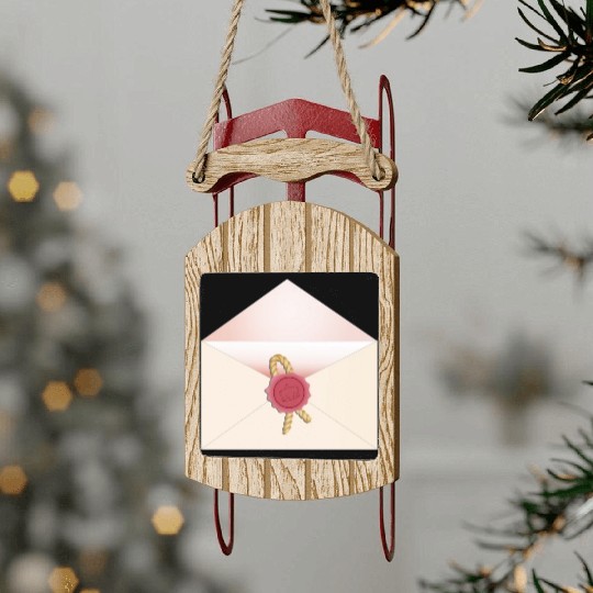 beautiful envelope with an elegant seal Sled Ornaments