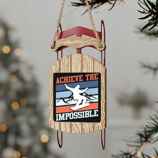 Snowboard Winter Park Achieve the Impossible Sled Ornaments