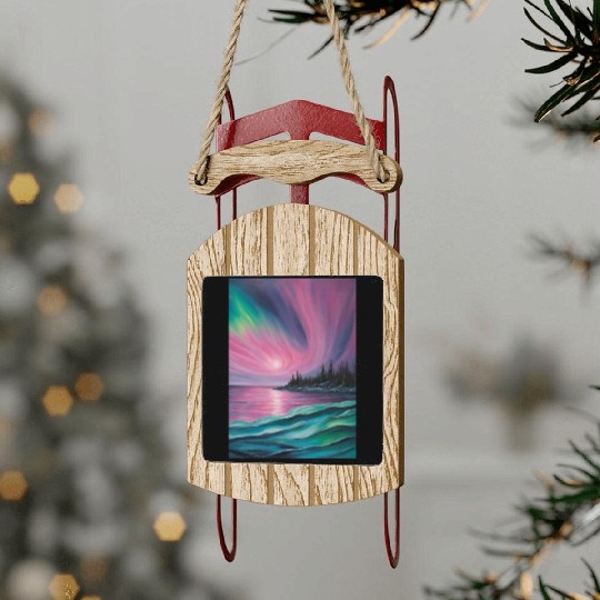 Northern lights Sled Ornaments