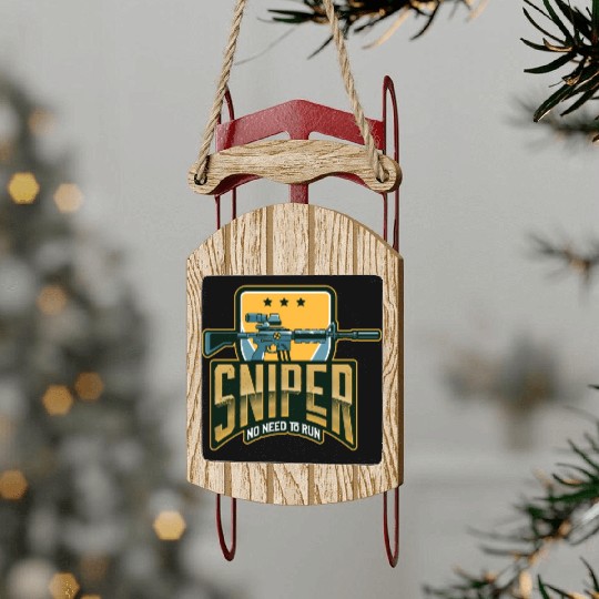 Sniper no need to run -Unisex Premium Sled Ornaments