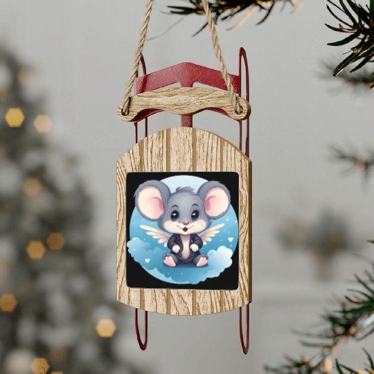 Mouse Angel Wings Rat Sled Ornaments