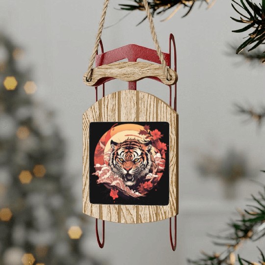 Tokyo Asia 80s Japanese Retro Tiger Sled Ornaments