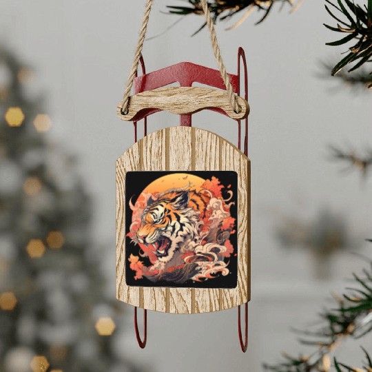 Tokyo Asia 80s Japanese Retro Tiger Sled Ornaments
