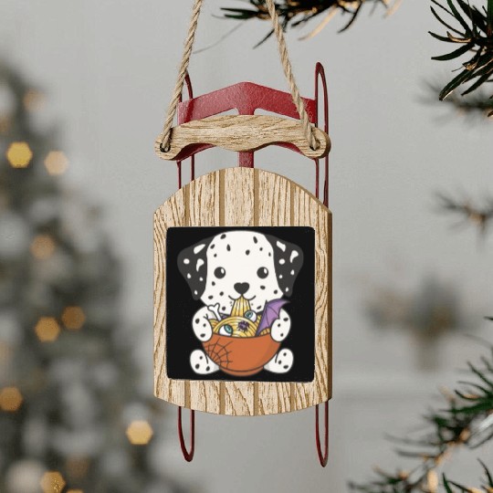 Noodles Japanese Noodles Halloween Dalmatians Sled Ornaments