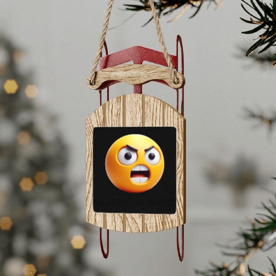 Angry Shouting Face Sled Ornaments