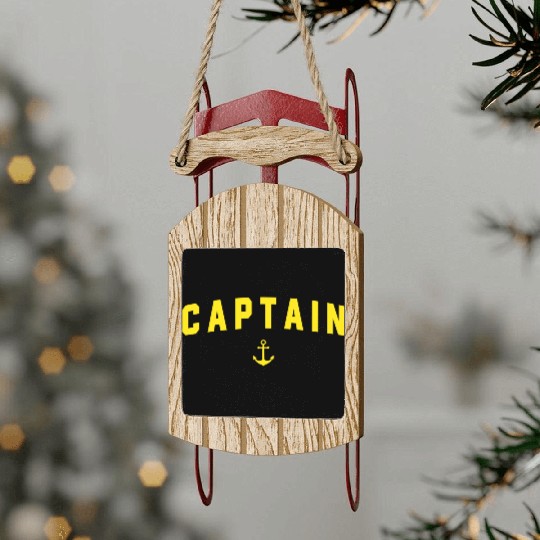 Navy Blue Captain Sled Ornaments