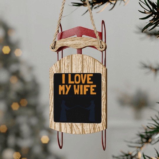I love my Wife Kendo Kata Kenjusu Bokken Samurai Sled Ornaments