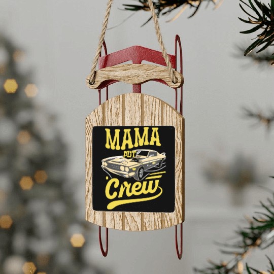 Car Birthday Party Racing Family Mama Pit Crew Sled Ornaments