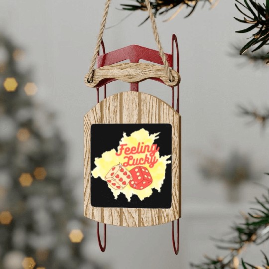 Feeling lucky Sled Ornaments