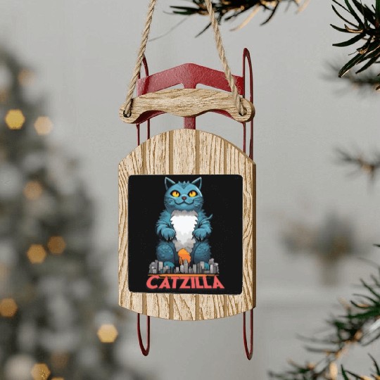 Catzilla Sled Ornaments