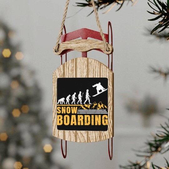Snowboarding EVOLUTION Snowboard Winter Park Sled Ornaments