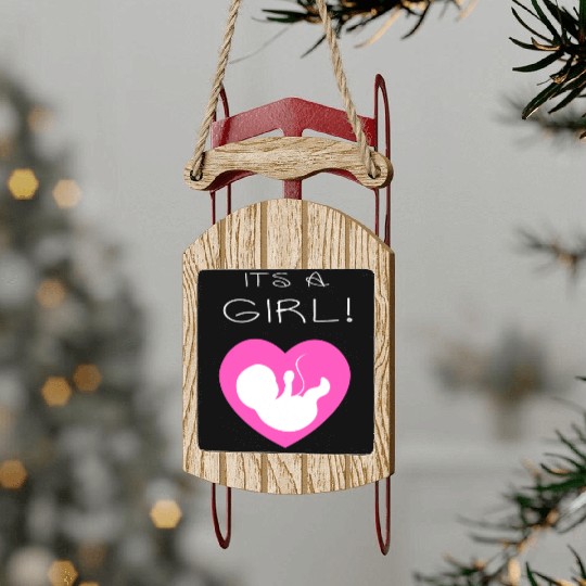 Its a girl thanksgiving Christmas Sled Ornaments