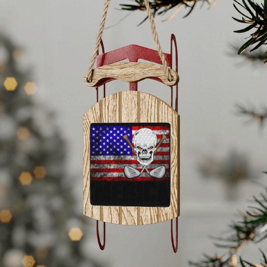 Merica Golf Sled Ornaments