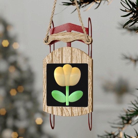 Tulip brighten your day Sled Ornaments