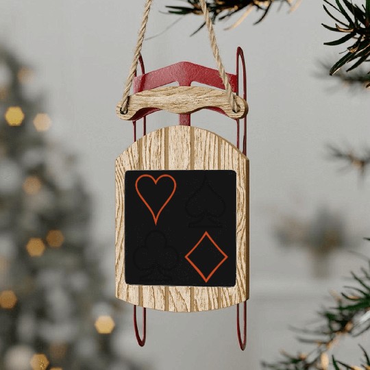 Playing Card Poker Sled Ornaments