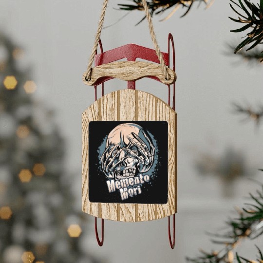 Unique Skull With Skeleton Hands Over Face Sled Ornaments