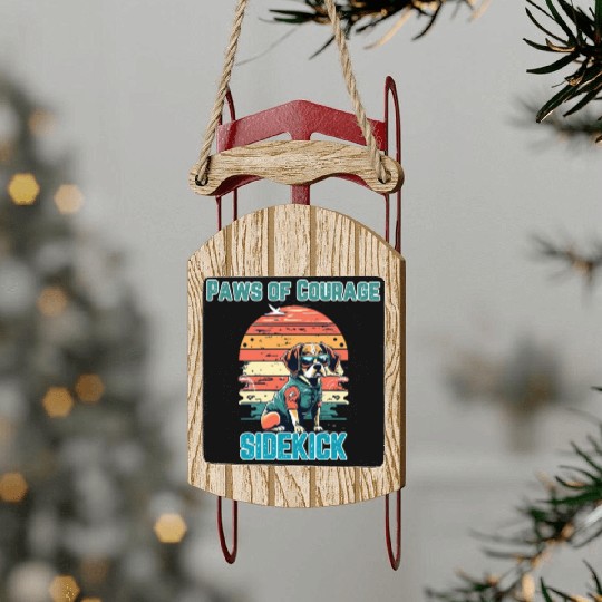 Courageous Canine Companion Sled Ornaments