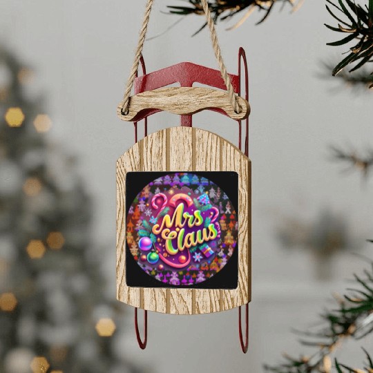 Mrs Claus Sled Ornaments