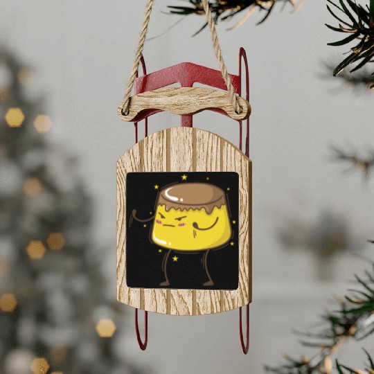 delicious Pudding Dessert sweet Dessert Sled Ornaments