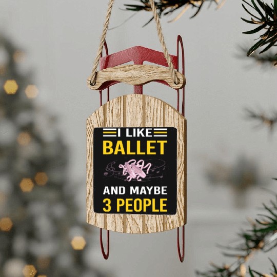 3 People Ballet Ballerina Sled Ornaments
