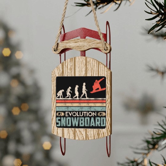 Evolution Snowboard Sled Ornaments Winter Park Snowboard