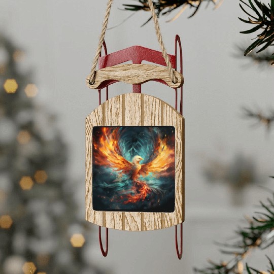 Cosmic Phoenix Sled Ornaments