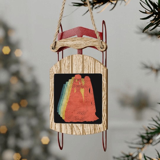 Lesbian Couple Romantic Wedding Wife Retro Sled Ornaments