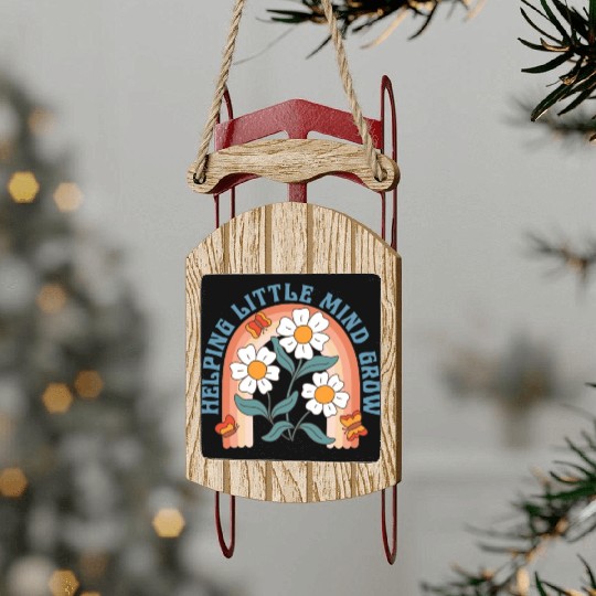 Teacher Assistant Sled Ornaments